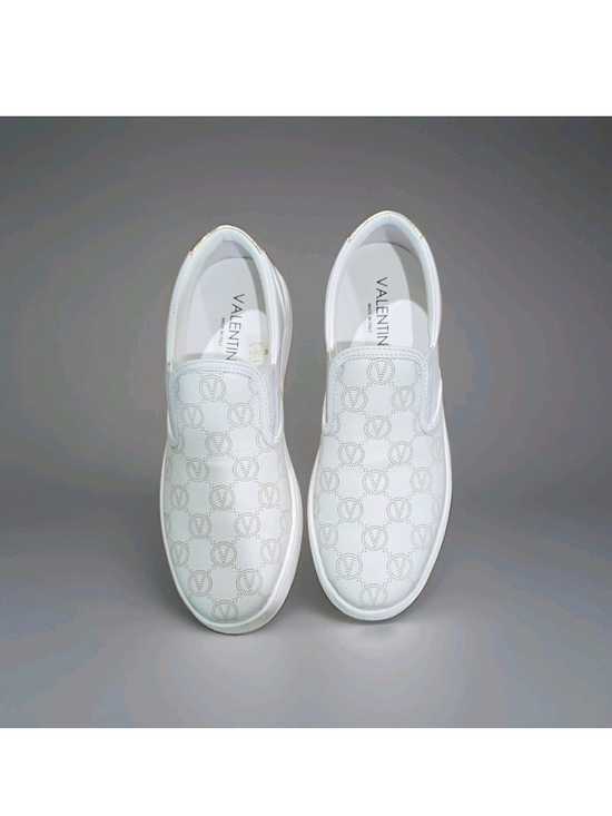 Valentino Shoes - Valentino White Logo Slip-On Sneakers